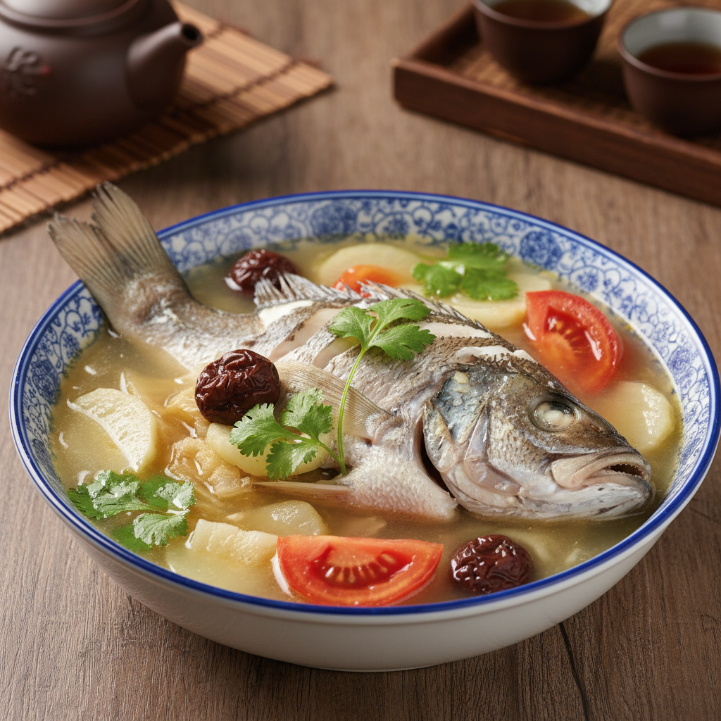 Teochew-Style Anggoli White Snapper - Traditional Teochew fish in savory broth