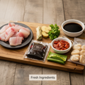 Soy ginger steamed snapper with fresh ingredients